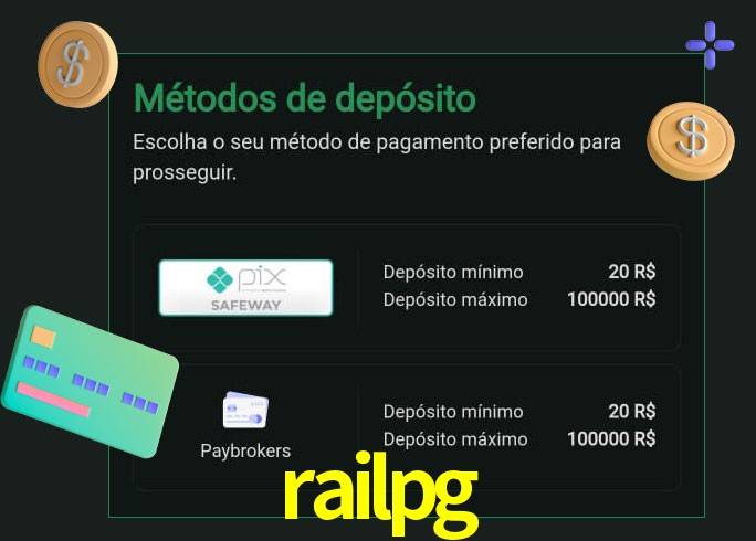 O cassino railpg oferece uma grande variedade de métodos de pagamento